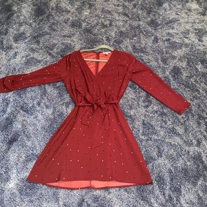 Worn once! Red polka dot dress from LOFT